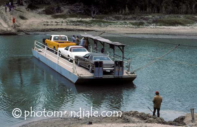 Hand-powered ferry between Los Ebanos, Texas and Ciudad Gustavo Diaz Ordaz, Tamaupilas