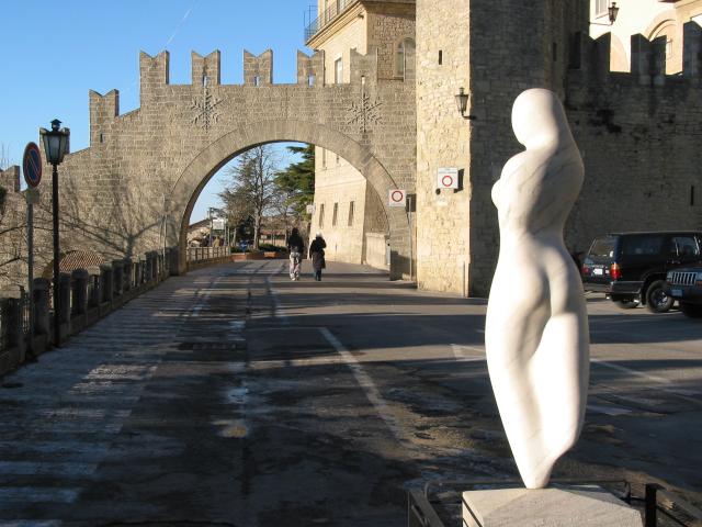 Sculpture and gate