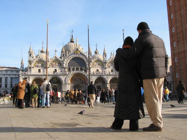 A couple at Piazza San Marco (St. Mark's Square)