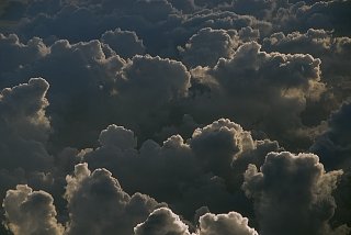 Clouds over the Gulf of Mexico, south of Houston, Texas