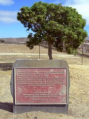 Plaque commemorating border park opening in 1974