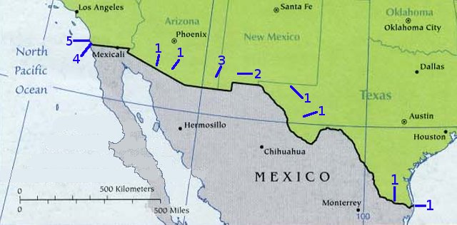 US-Mexico border region (CIA map from University of Texas Libraries)