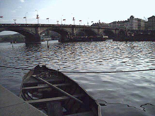 rowboat along Vltava
