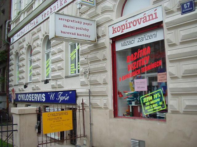 Stores with Czech-language signs